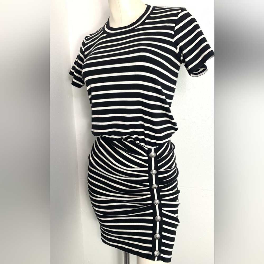 Veronica Beard Striped Black and White Mini‎ Dress